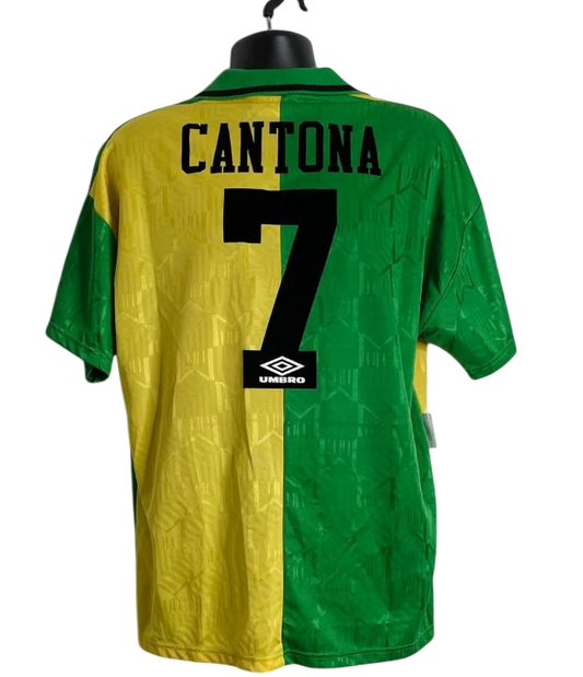 Manchester United 1992 Eric Cantona #7 Green & Gold Retro football shirt